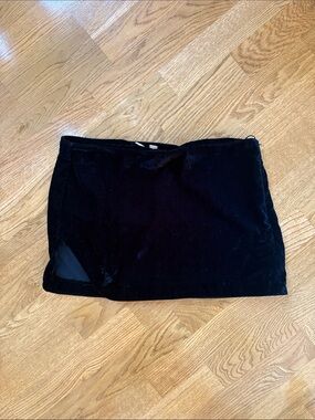 Free People Black Velvet Mini Skirt